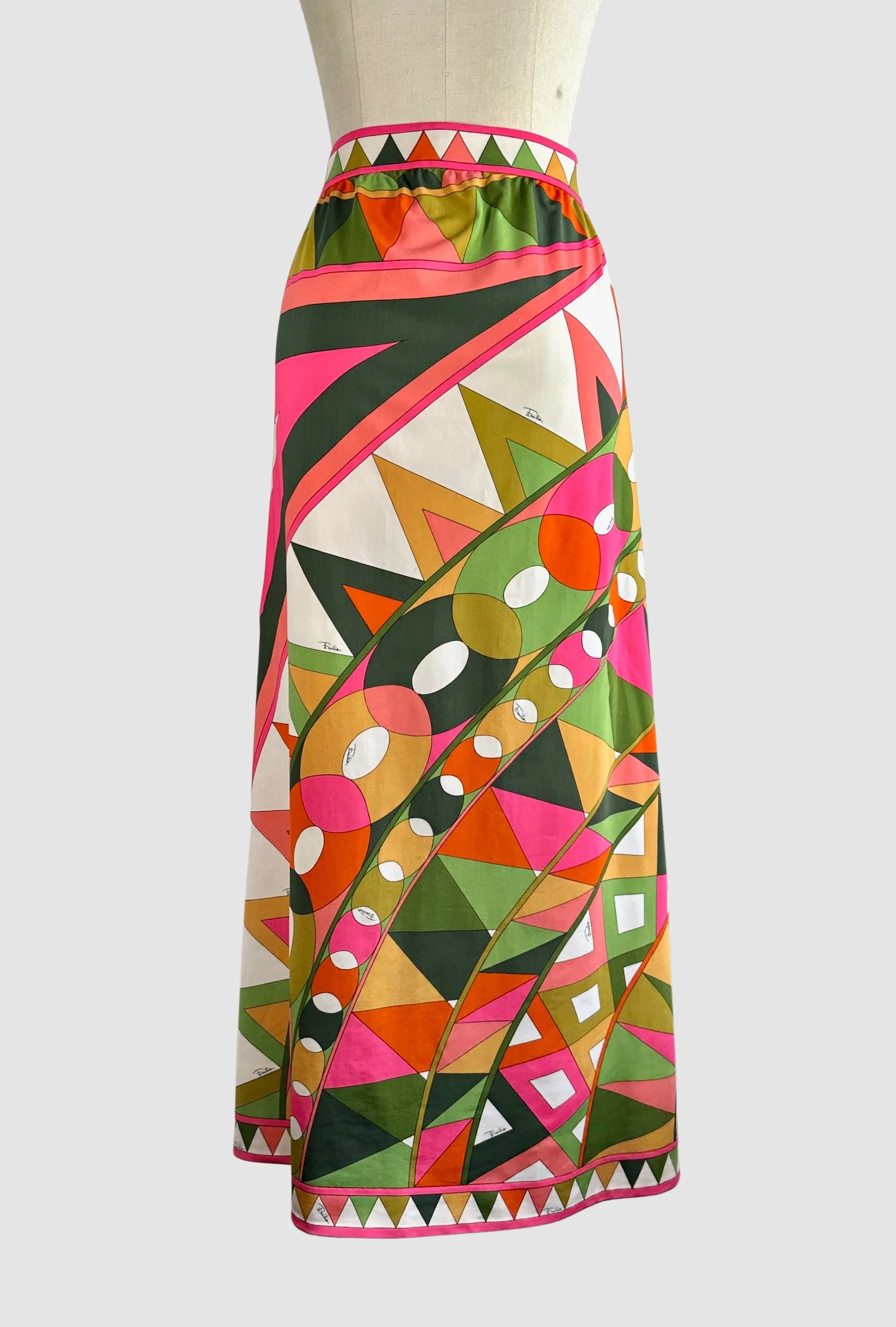 EMILIO PUCCI 60s Geometric Maxi Skirt • Medium