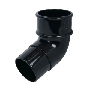 FloPlast Round 50mm Downpipe 112' Offset Bend Black (Pack of 10)