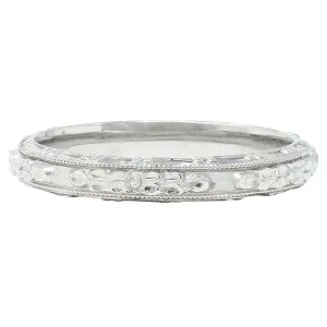 Friedman Ring Co. Art Deco 18 Karat White Gold Vintage Orange Blossom Wedding Band Ring