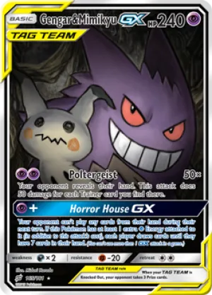 Gengar & Mimikyu GX 165/181 FULL ART FOIL RARE