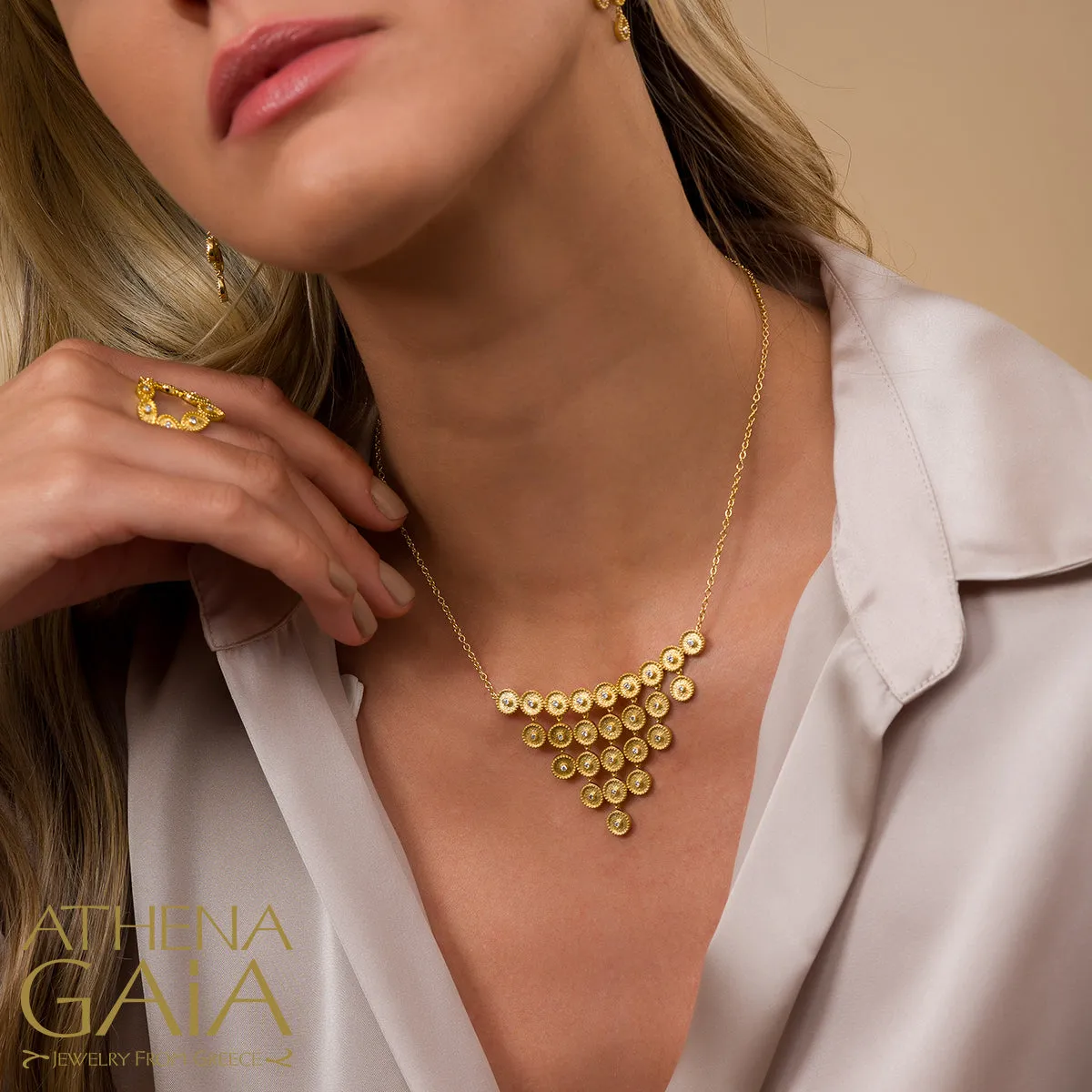 Geometric Circles Full Necklace