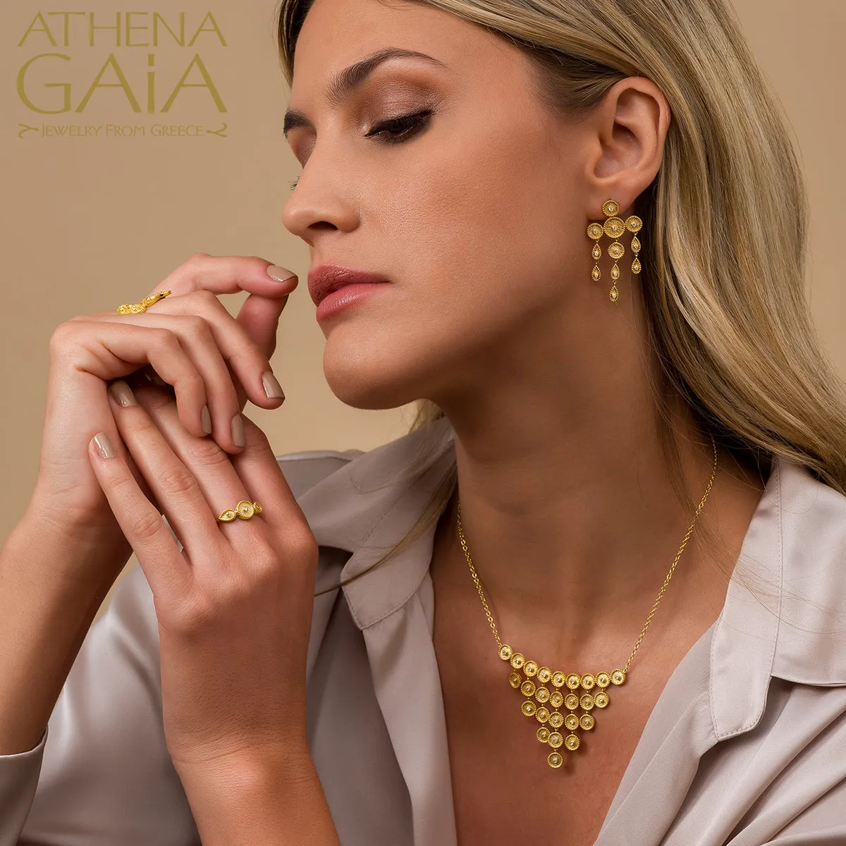 Geometric Circles Full Necklace