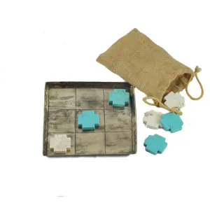 German Silver and Stone Tic Tac Toe Game