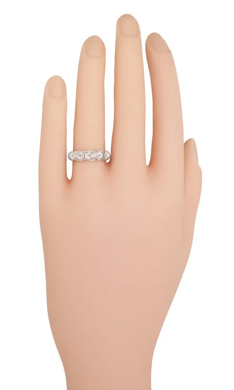 Glenville Art Deco Vintage Heirloom Diamond Wedding Band in Platinum - Size 6 3/4