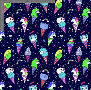 Ice Cream Unicorns on Indigo -Custom Pre-order