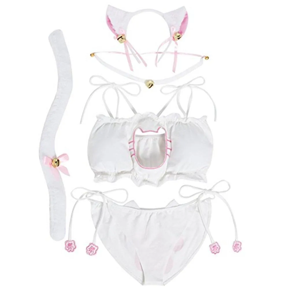 IN-STOCK - Clothing - Sexy Kitten Costume - White Cat Doll Outfit