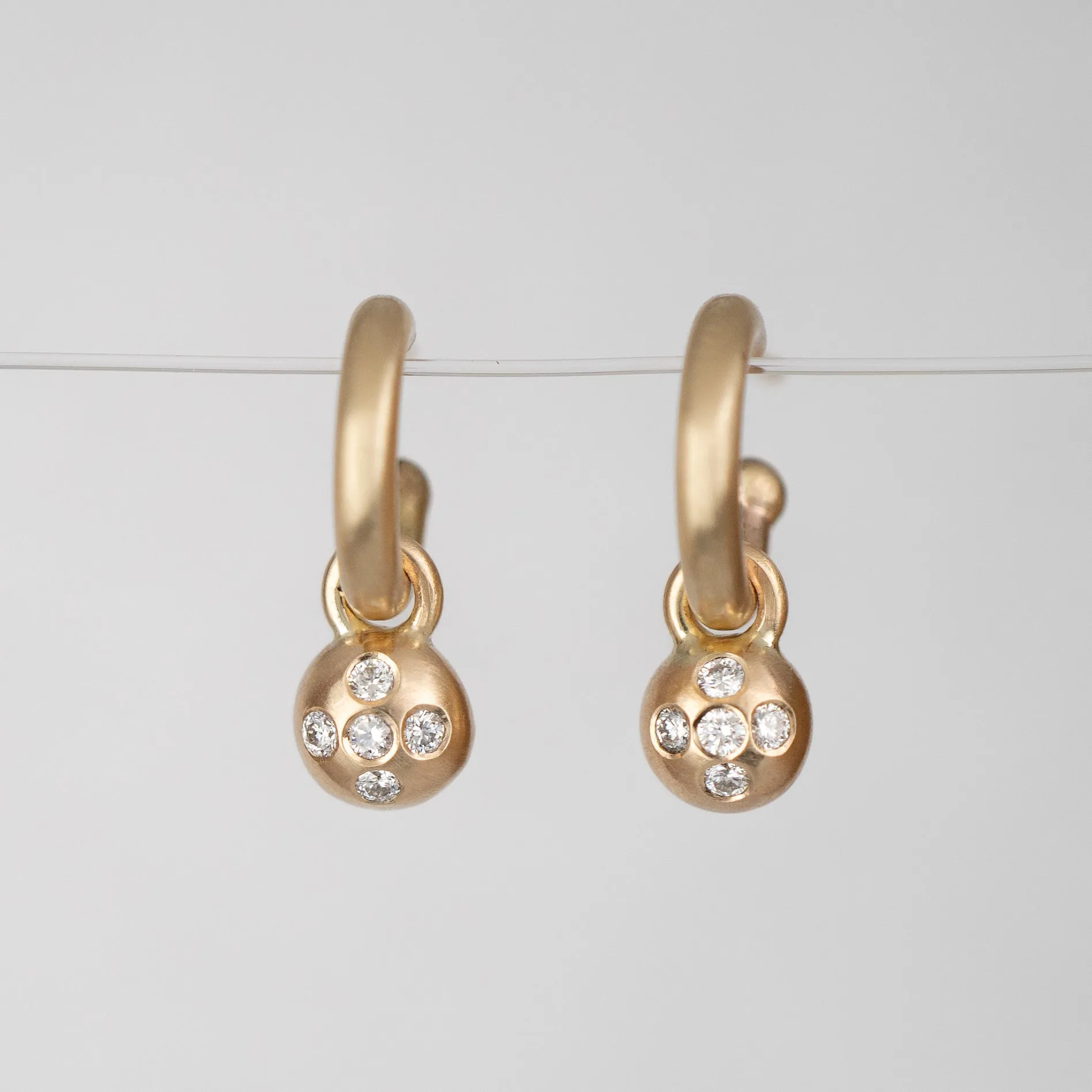 Intersect Diamond Charm Hoops