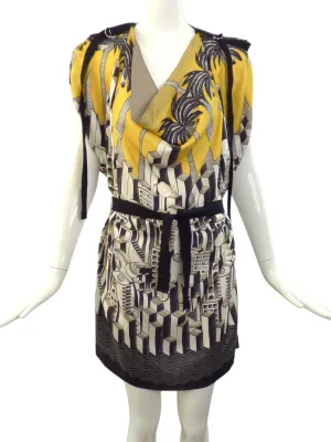 JC de CASTELBAJAC- NWT 2013 Palm Tree Print Dress, Size 6