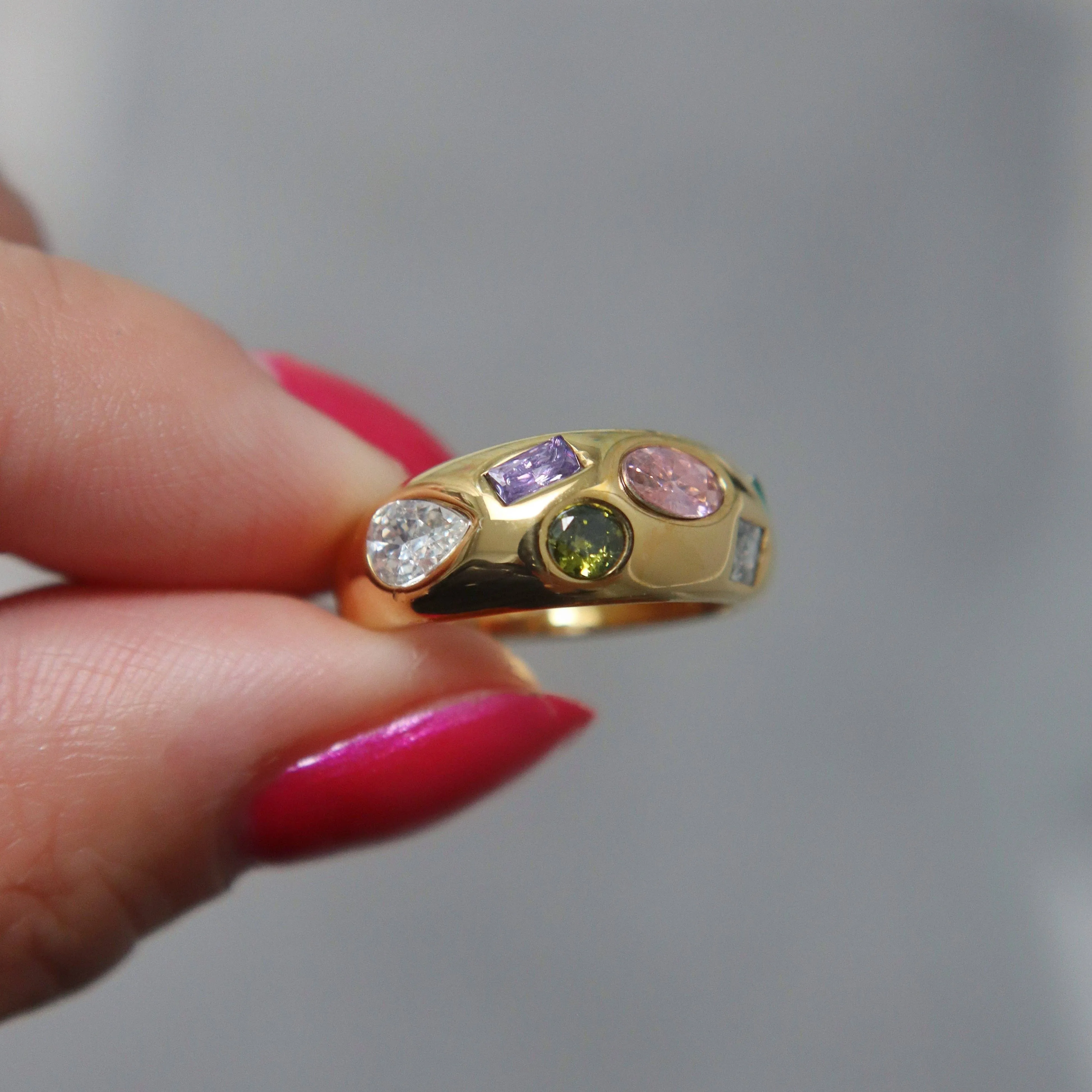 JESSA Jewelry - Mosaic Ring | Multicolor Gem Ring