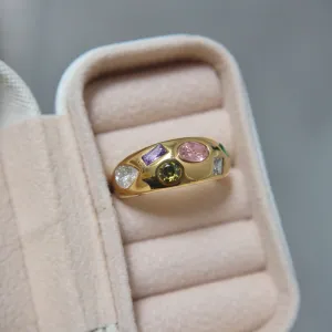JESSA Jewelry - Mosaic Ring | Multicolor Gem Ring