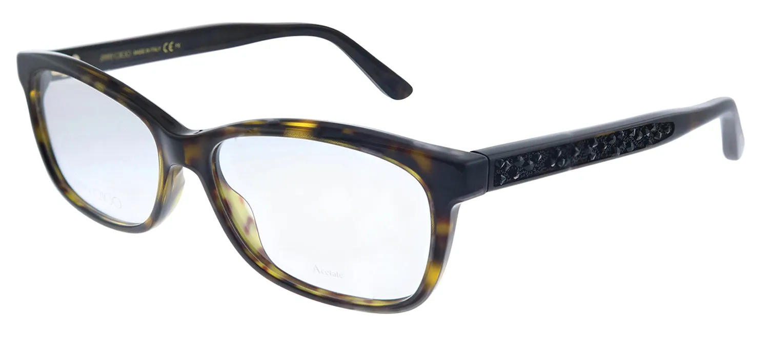 Jimmy Choo JC 239 086 Square Plastic Havana Eyeglasses with Demo Lens