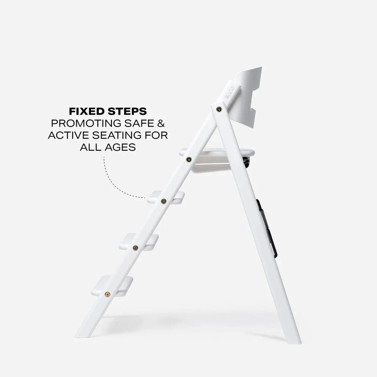 KAOS Klapp Highchair - Smooth Beech / White