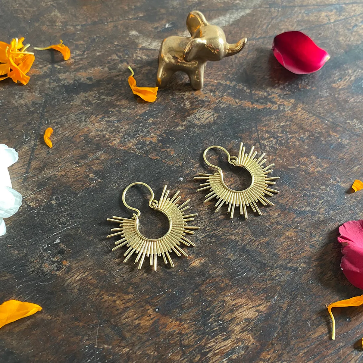 Kina Spike Gold Earrings