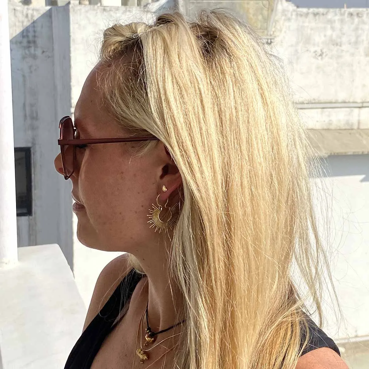 Kina Spike Gold Earrings