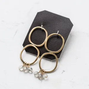 Labradorite Coin Double Karma Earrings