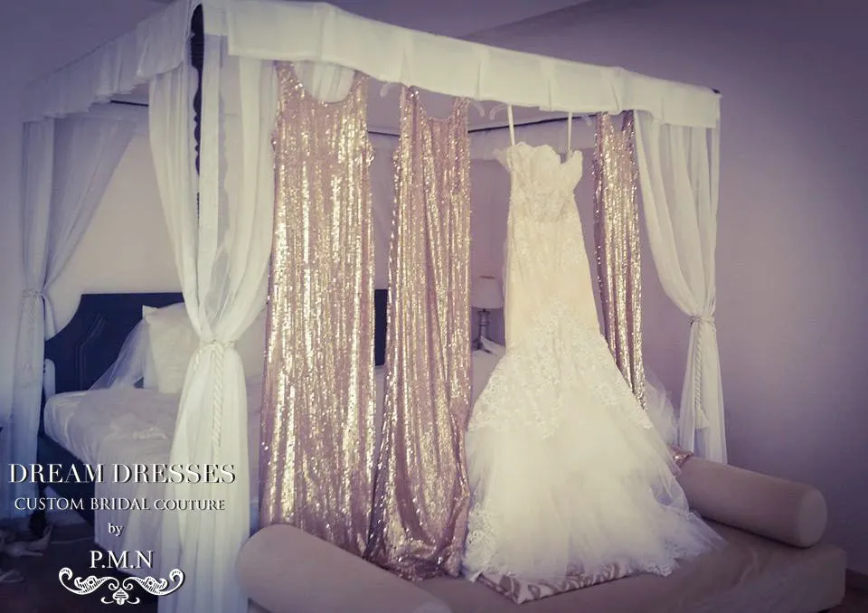 Lace Trumpet Wedding Dress With Teired Train (# Chisa)