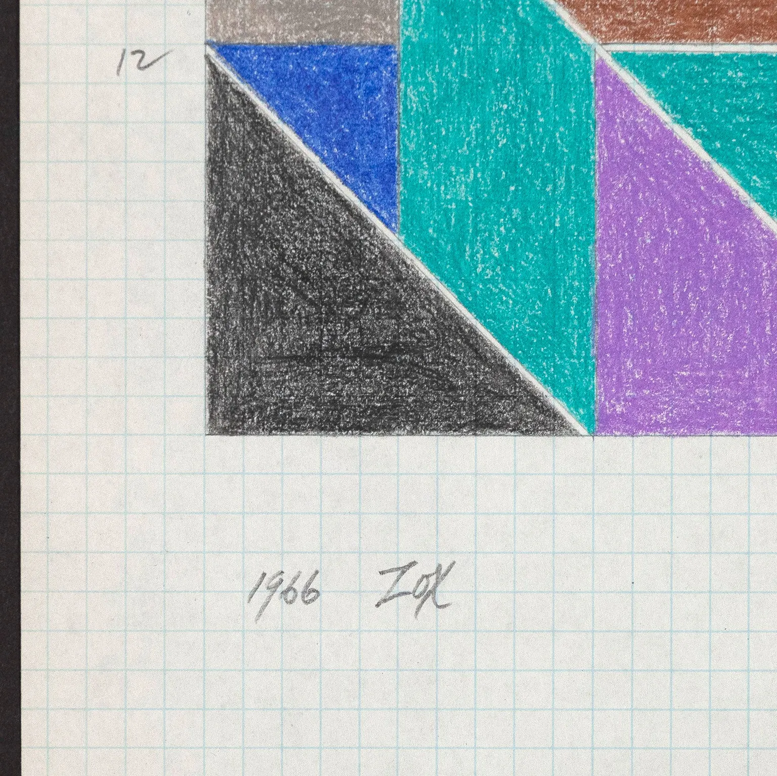 LARRY ZOX "MOSAIC" DRAWING, 1966