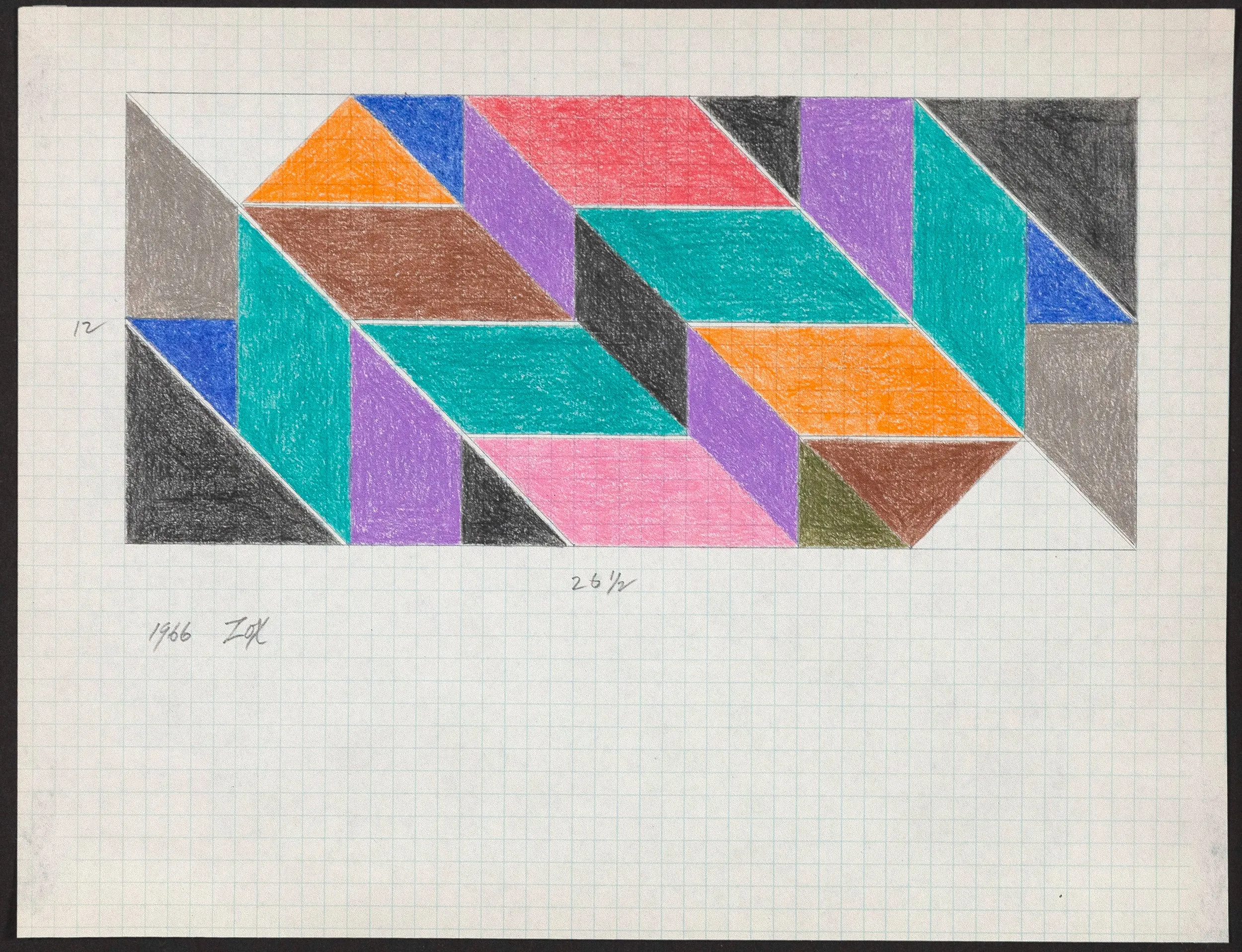 LARRY ZOX "MOSAIC" DRAWING, 1966