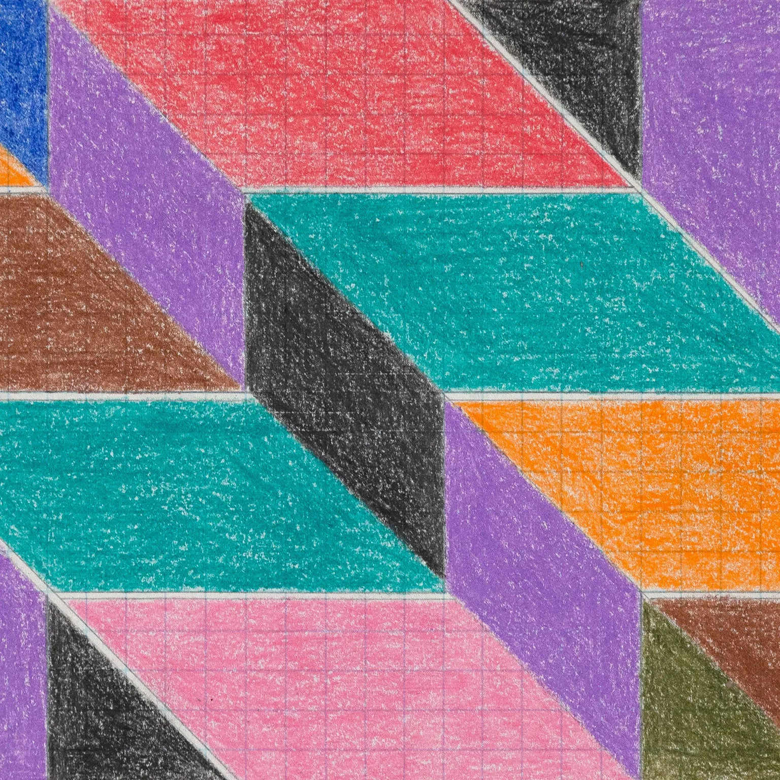 LARRY ZOX "MOSAIC" DRAWING, 1966