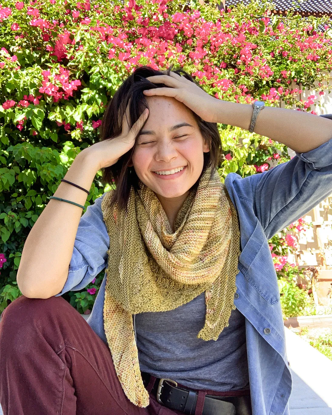 Lichen shawl pattern