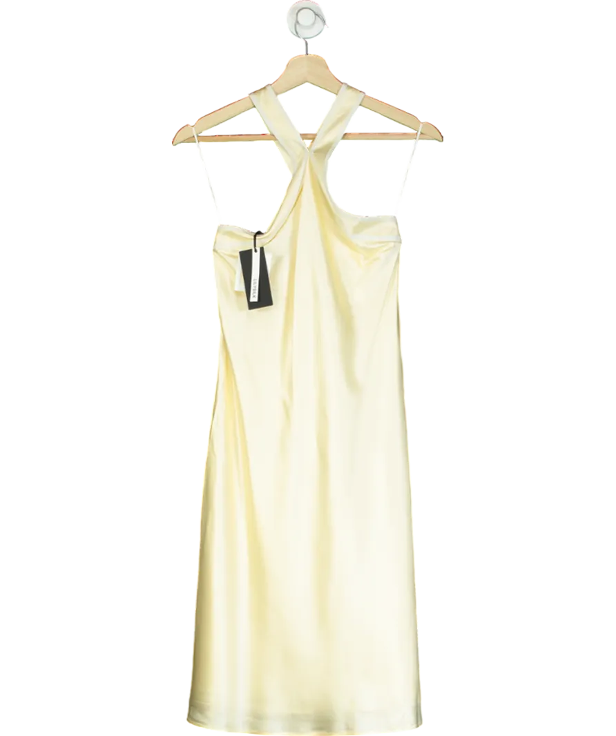 LilySilk Cream Elegant Alluring Cowl Neck Silk Dress UK XS