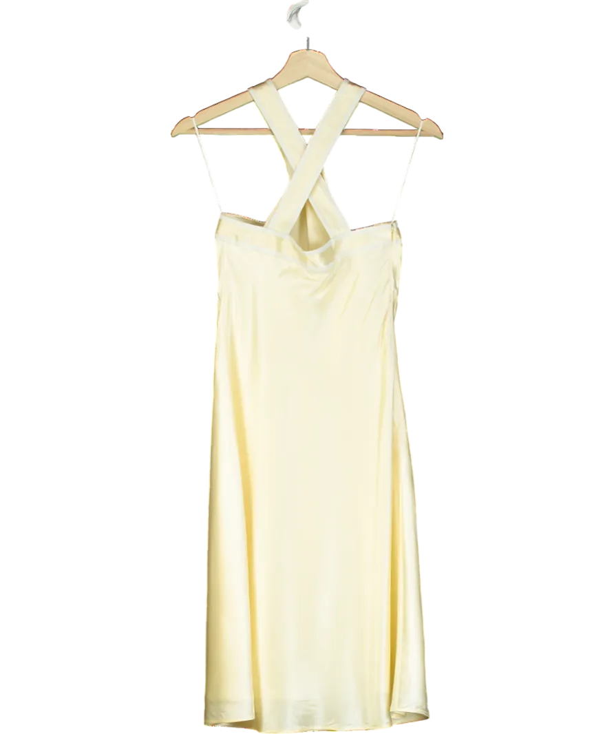 LilySilk Cream Elegant Alluring Cowl Neck Silk Dress UK XS