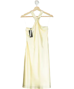 LilySilk Cream Elegant Alluring Cowl Neck Silk Dress UK XS
