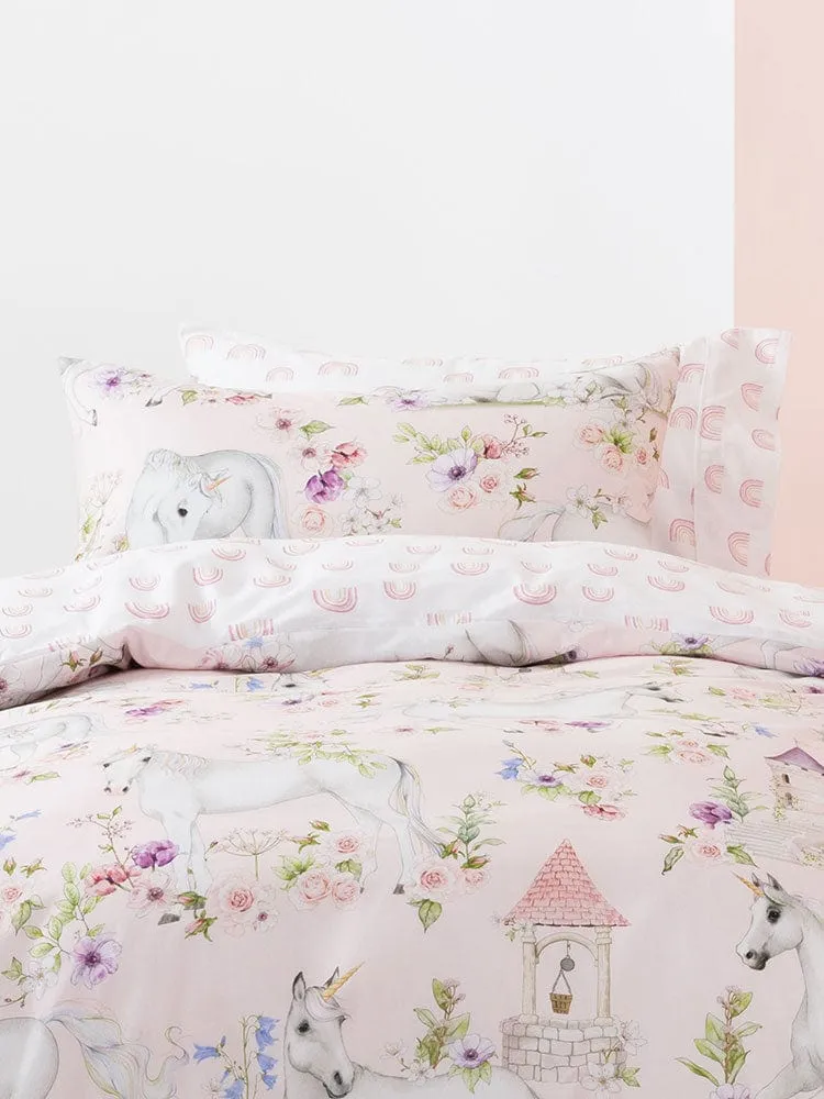 Linen House Unicorn Blossom Pink Duvet Cover Set