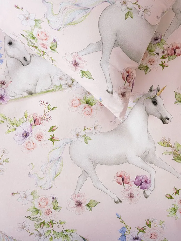 Linen House Unicorn Blossom Pink Duvet Cover Set
