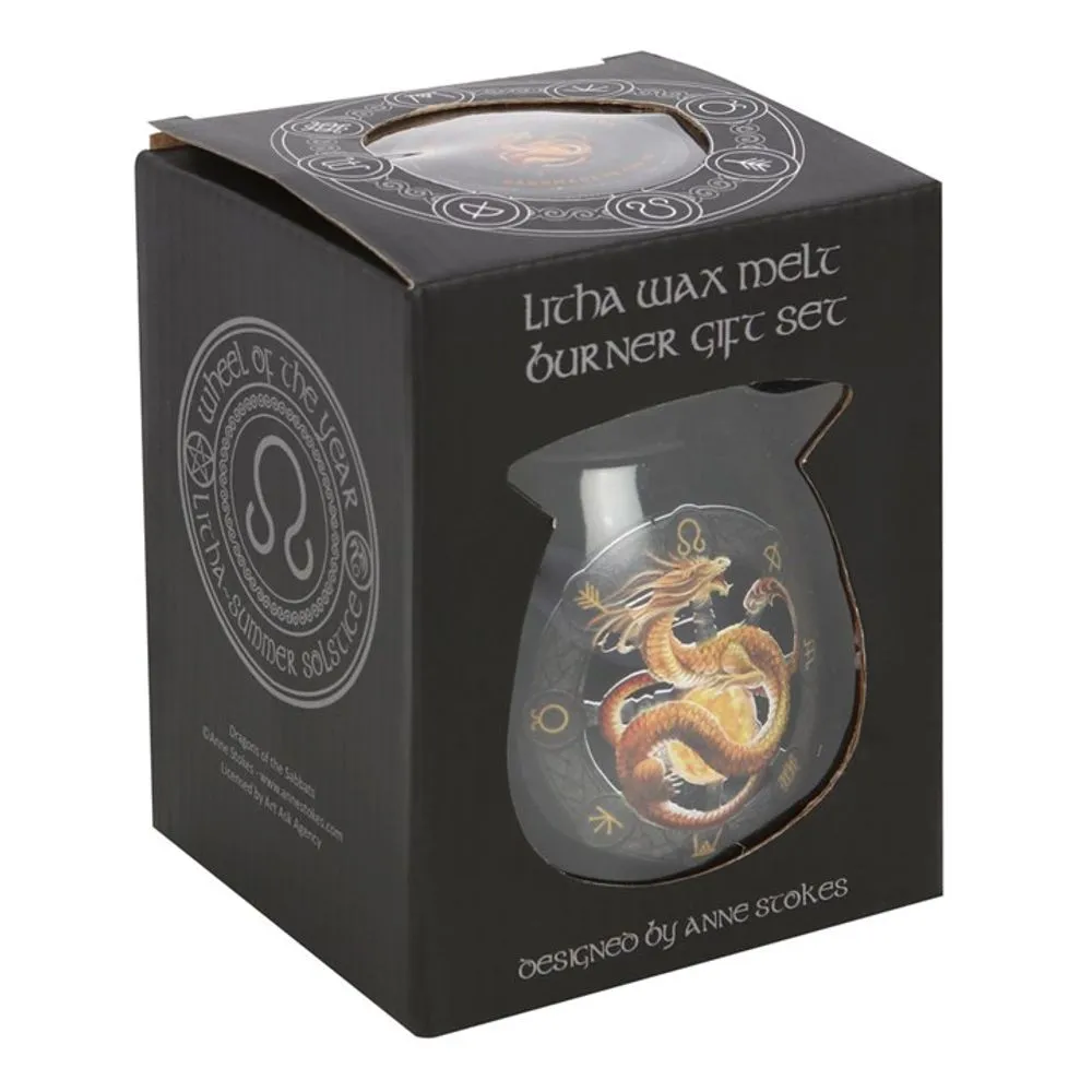 Litha Wax Melt Gift Set - Burner & Wax Melt featuring Litha - Designed by Anne Stokes