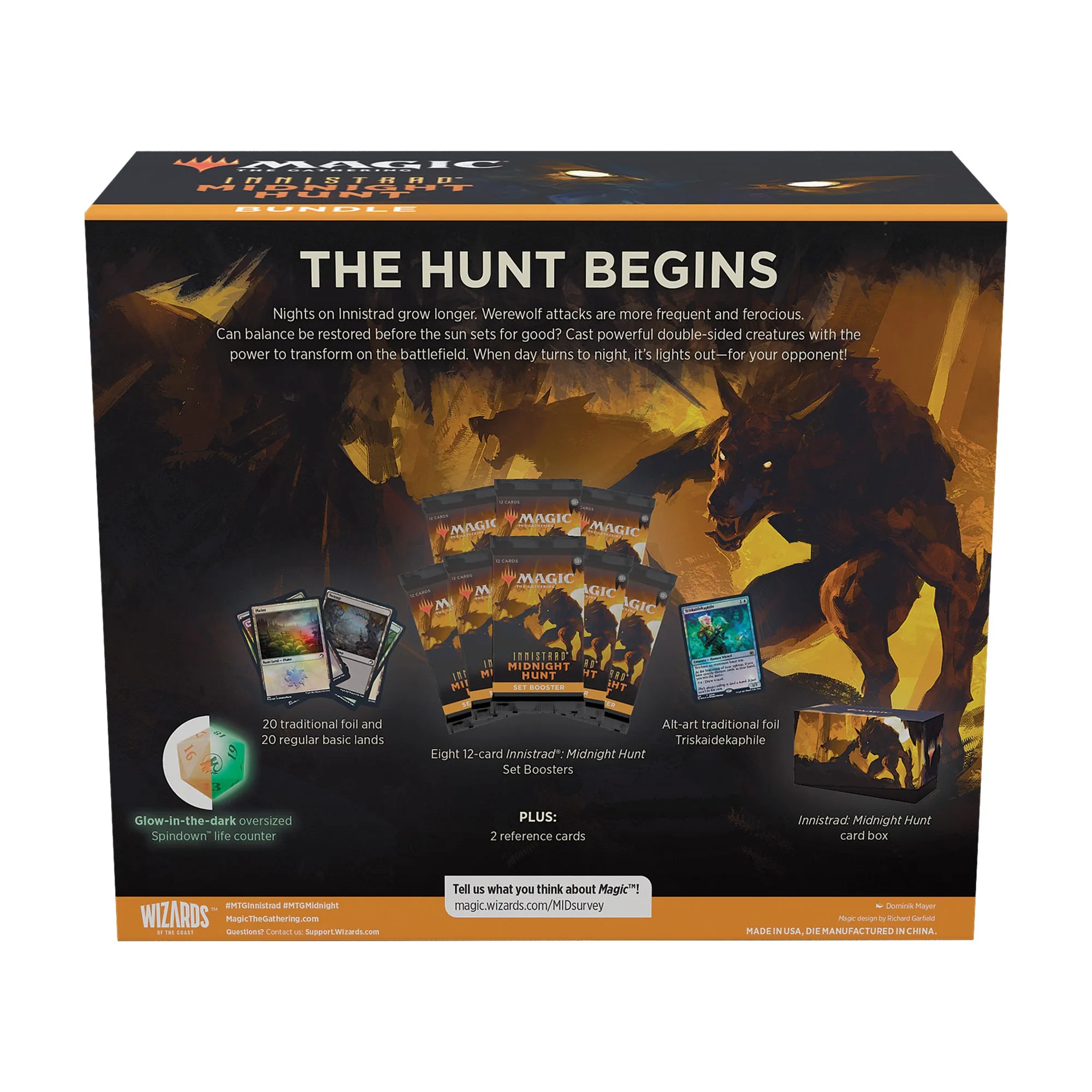 Magic: The Gathering Innistrad Midnight Hunt Realms Bundle | 8 Set Boosters (96 Magic Cards)   Accessories