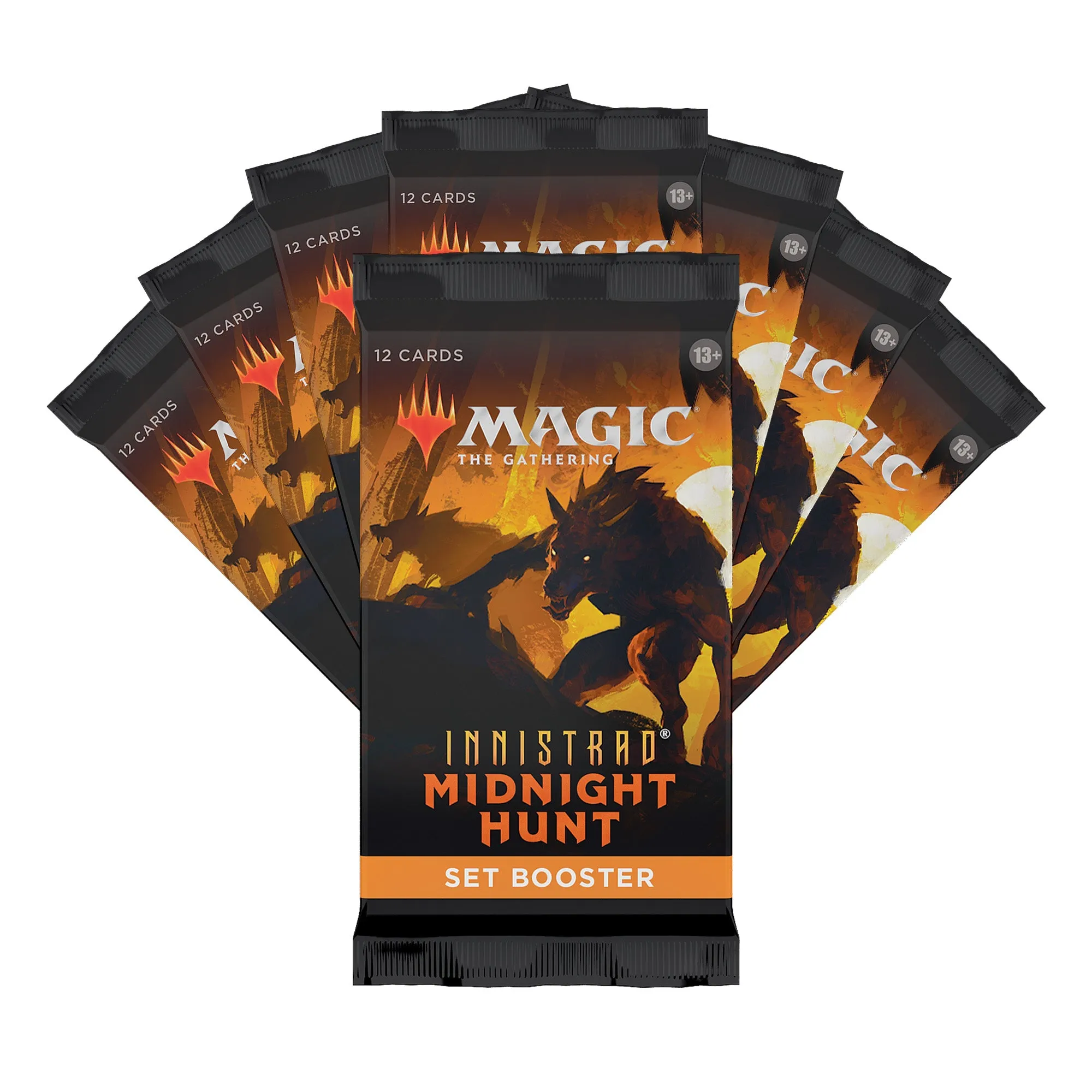Magic: The Gathering Innistrad Midnight Hunt Realms Bundle | 8 Set Boosters (96 Magic Cards)   Accessories