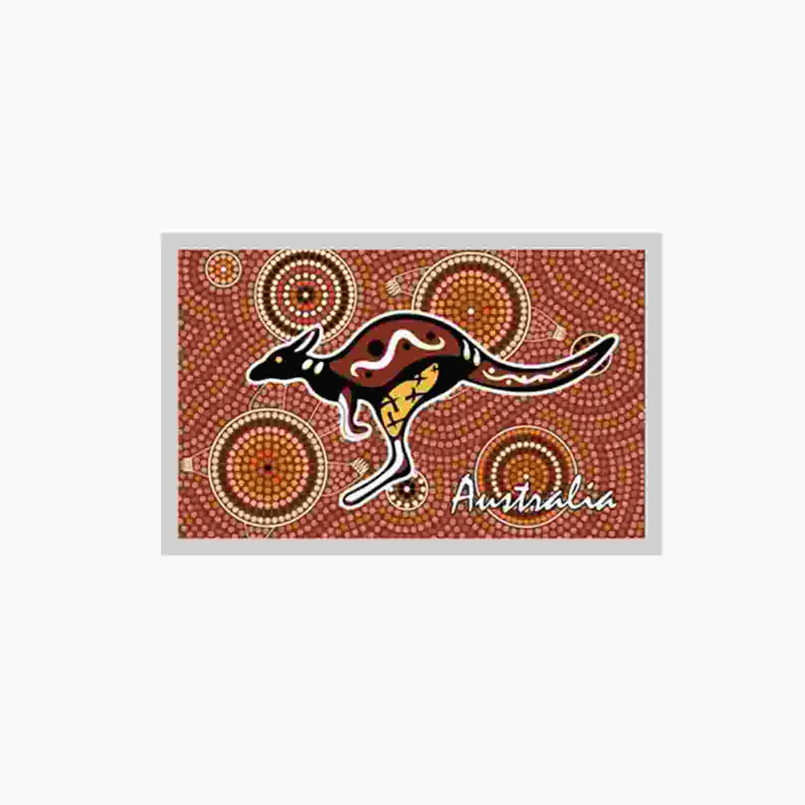 Magnet Foil LS Aboriginal Aboriginal Kangaroo Art