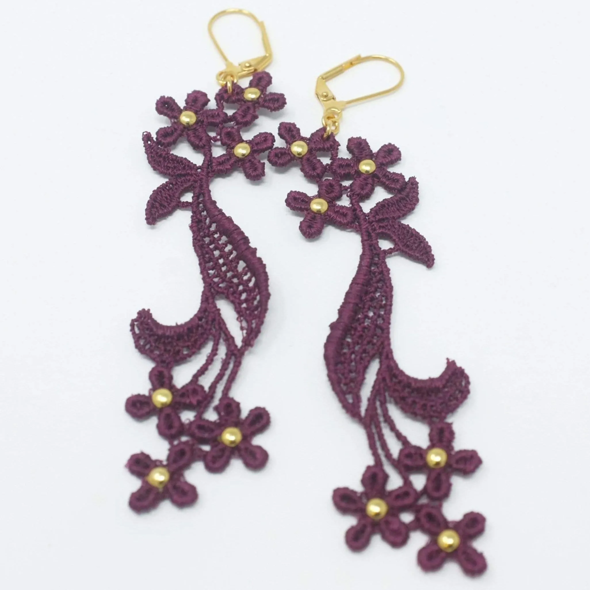 Maia Flower Long Lace Earrings