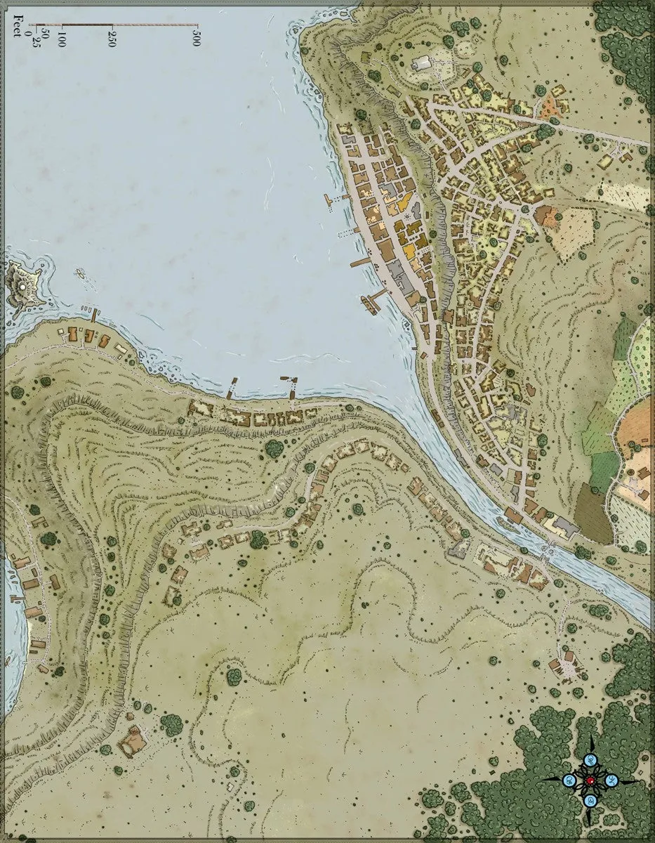 Mallowham Town Fantasy Map