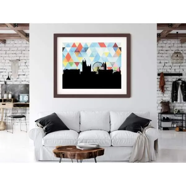 Manchester, England geometric skyline