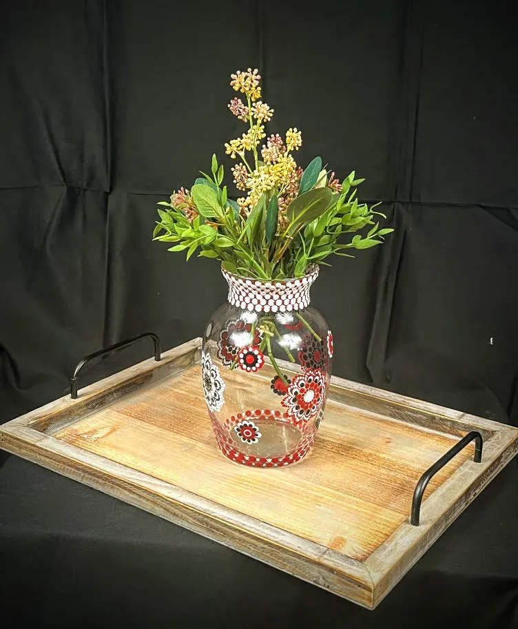 Mandala Dot Hand Painted Glass Vase