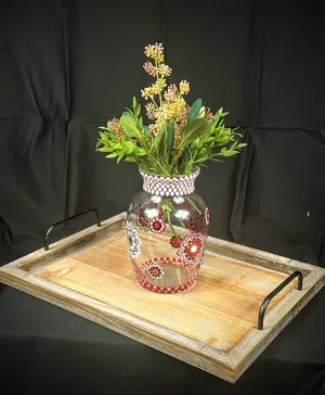 Mandala Dot Hand Painted Glass Vase