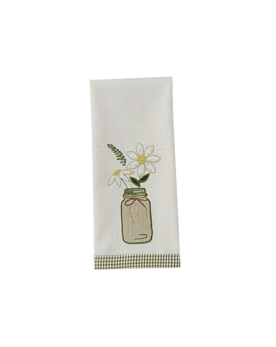 Mason Jar Daisy Dish Towel