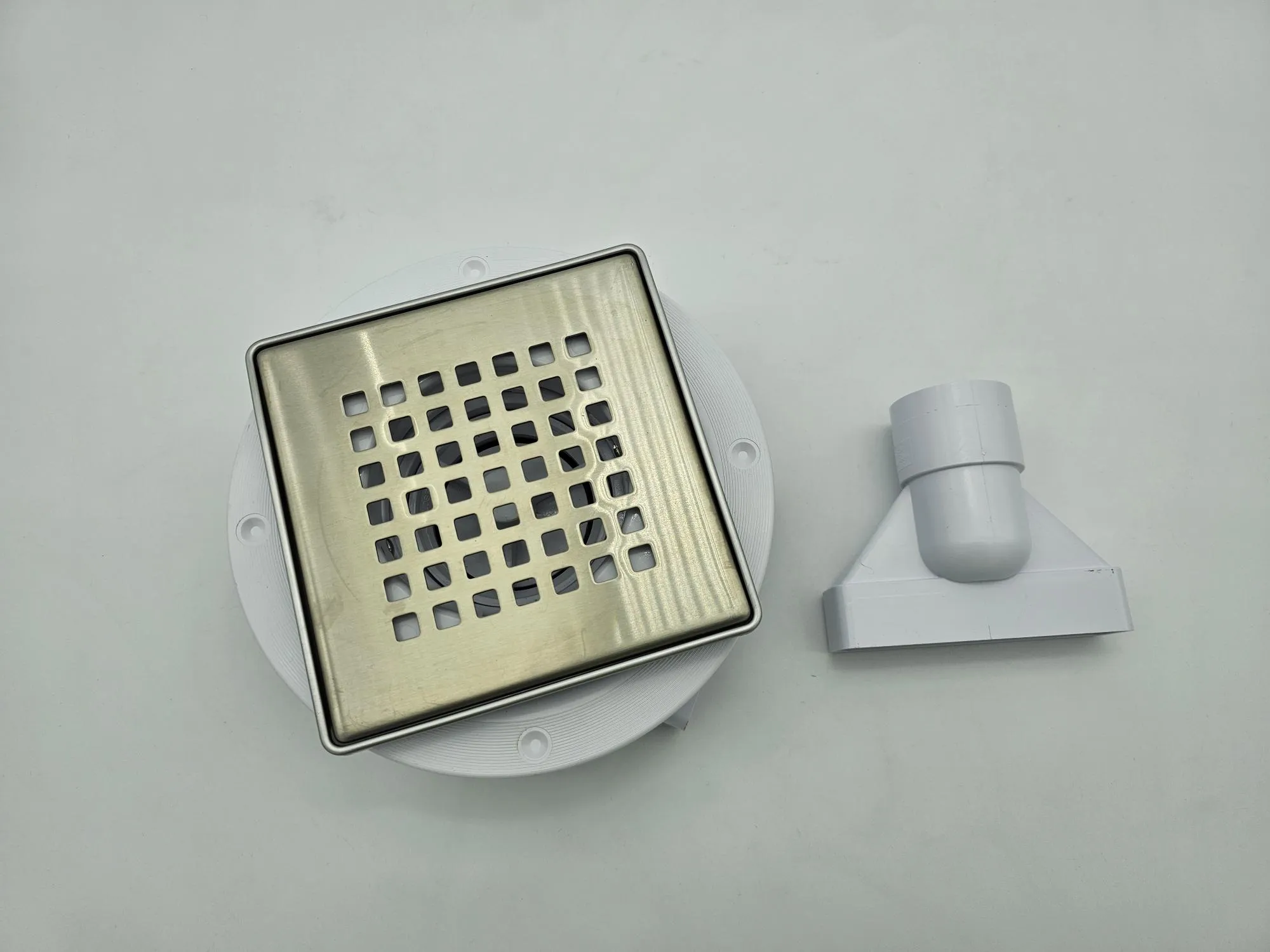 McAlpine Slimline Floor Gully With Non-Return Valve 2 Piece Stainless Steel Chequered 150Mm Tile