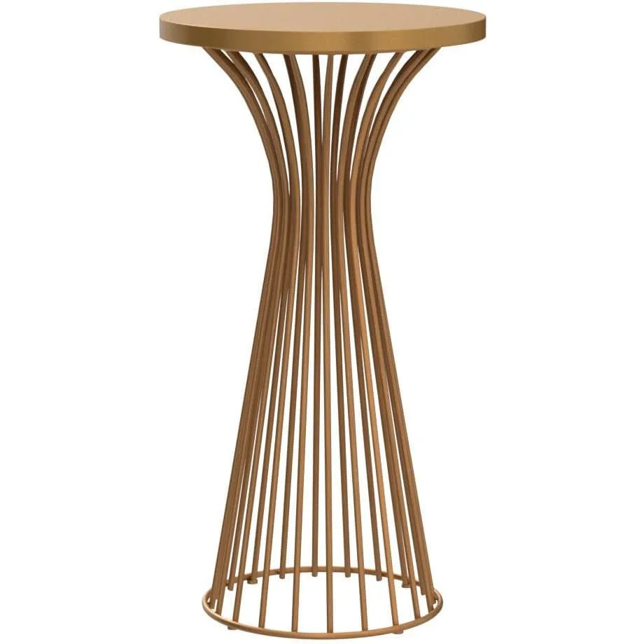 Midcentury Accent 30" Pedestal Table in Gold