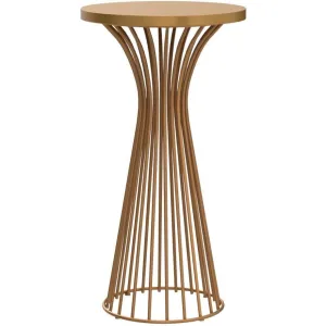 Midcentury Accent 30" Pedestal Table in Gold