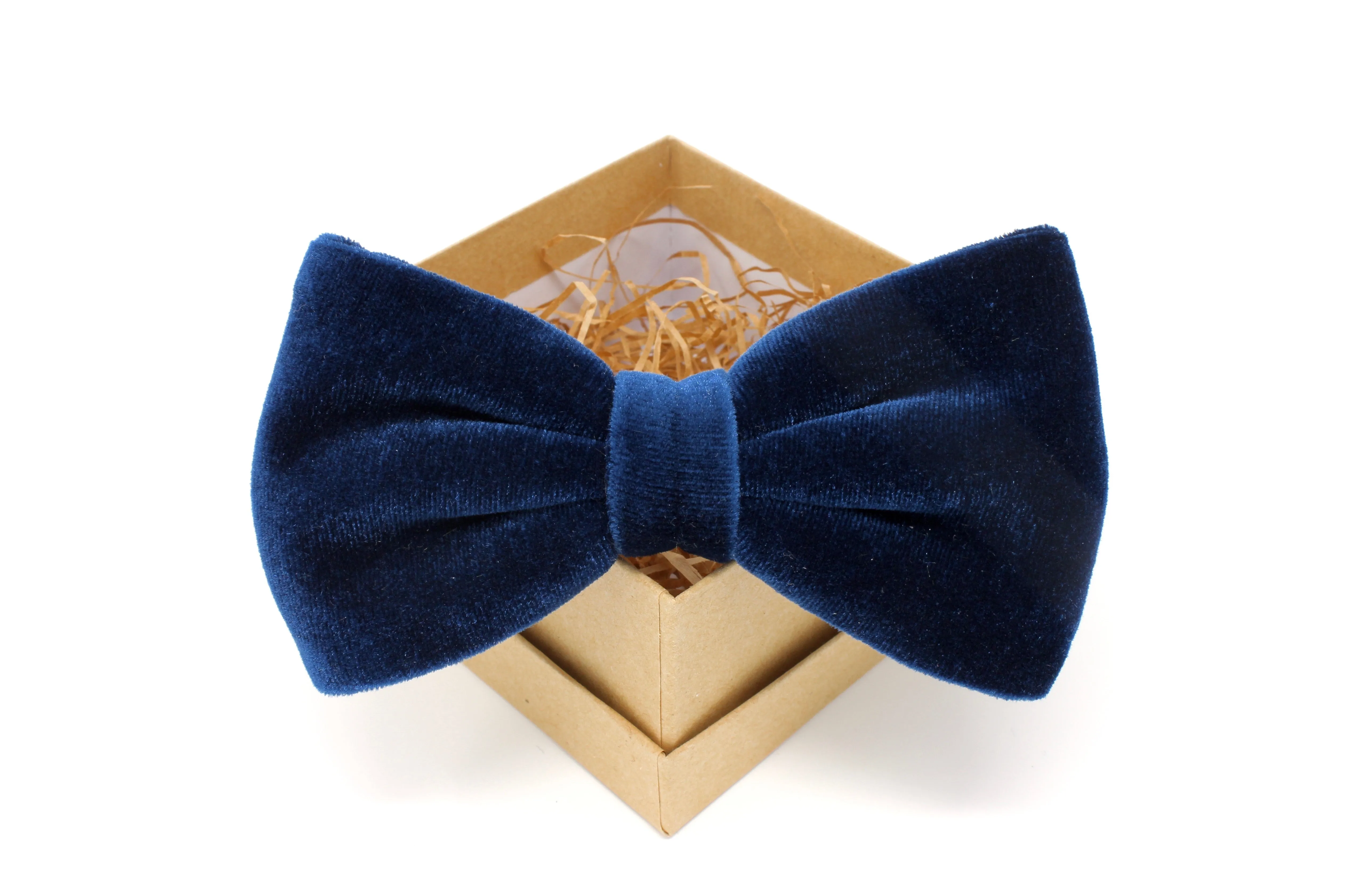 Midnight Blue Velvet Bow Tie