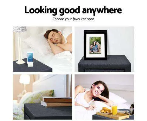 Moda Bedside table - Charcoal