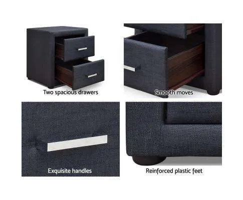 Moda Bedside table - Charcoal