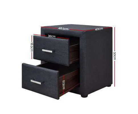 Moda Bedside table - Charcoal