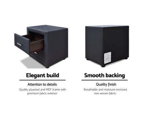 Moda Bedside table - Charcoal