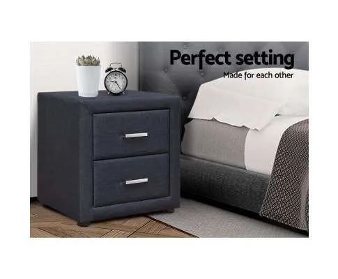 Moda Bedside table - Charcoal