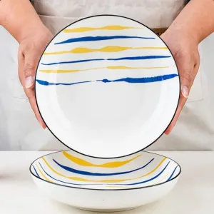 Modern Abstract Striped Ceramic Plate (7 inches)