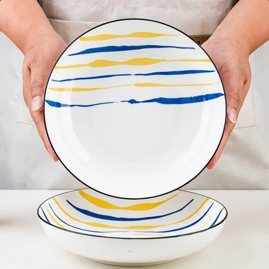 Modern Abstract Striped Ceramic Plate (7 inches)